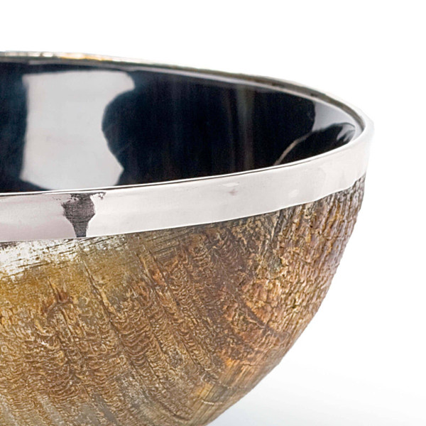 Polished Horn And Brass Bowl